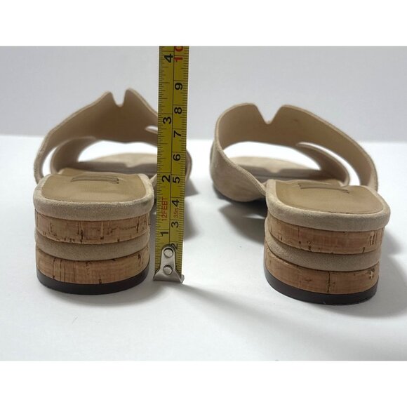 Jildor Beige Suede Women’s Sandals Cork Heel elegant Design Womens sandals Sz 7 - Picture 3 of 10